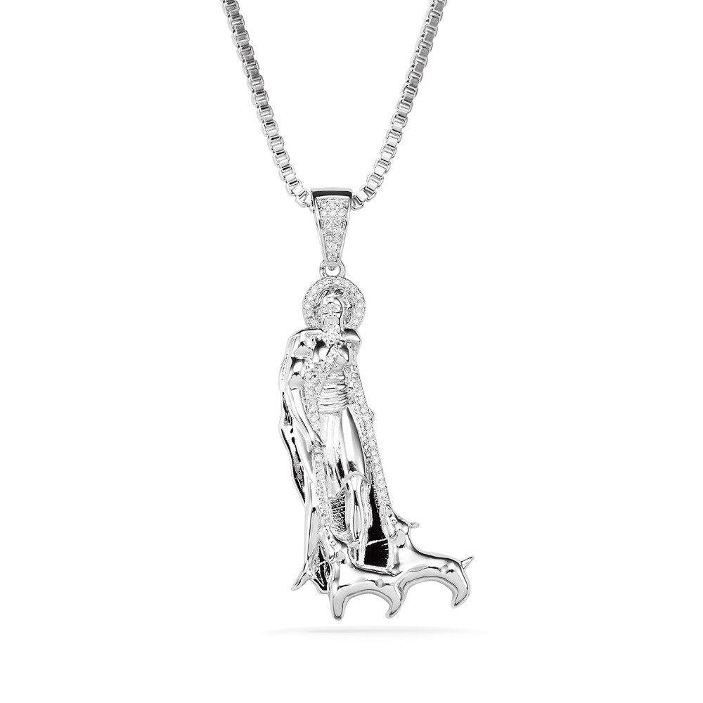 Hip Hop Jewelry Fashion Men's Ice Out CZ God with Wolf Pendant Necklace  -  GeraldBlack.com