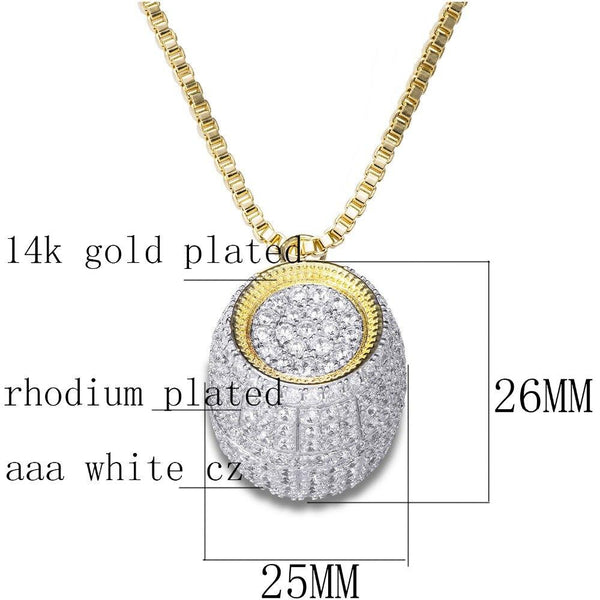 Bucket Pendants&Necklaces For Men Bling Bling Micro Paved AAA Cubic Zircons Stone Pendants Hip Hop - SolaceConnect.com