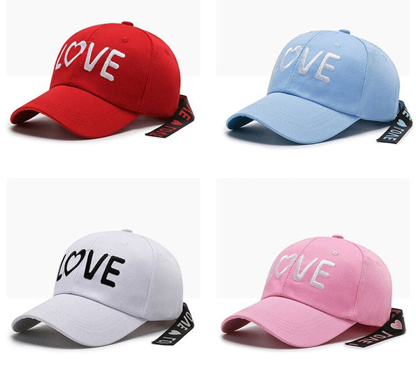 LOVE Embroidery Long Ribbon Baseball Cap Personality Hip Hop Caps For Women Men Black Yellow - SolaceConnect.com