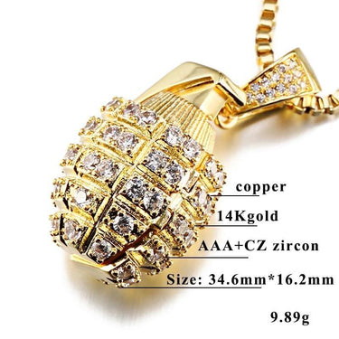 Punk Style Grenade Weapon Pendant Chain Necklaces Hip Hop Men Creative Jewelry Army Fans Male - SolaceConnect.com