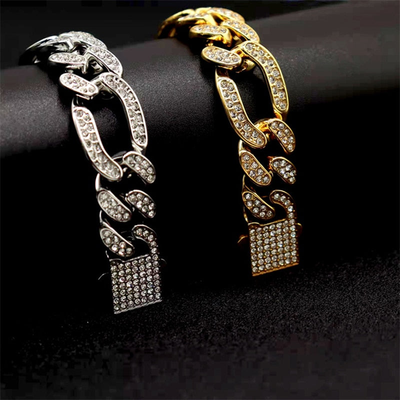 Hip Hop Stainless Steel 3:1 Link Chain Bracelets for Men Rock Jewelry Gold Silver Color Gift  -  GeraldBlack.com