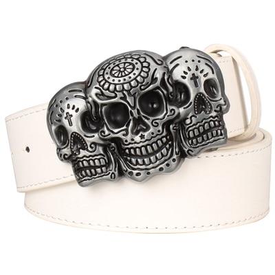 Hip Hop Style Retro Devil Skull Metal Buckle Leather Belt for Men - SolaceConnect.com