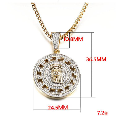 Bling Bling Clear CZ Jesus Head Christianity Necklace For Men Women Gold Silver Color Fashion Hip - SolaceConnect.com