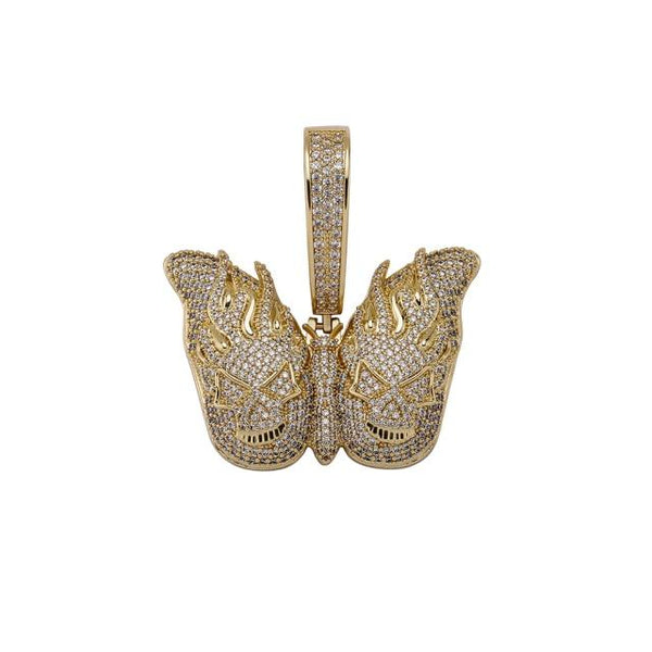 Gold Silver Color Butterfly Pendant Necklace Bling Bling Iced Out CZ Hip Hop Charm Jewelry Gift - SolaceConnect.com