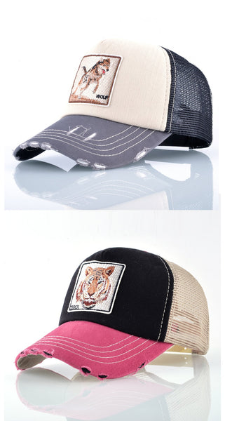 Hip Hop Unisex Panda Embroidery Breathable Mesh Sun Hats Baseball Caps - SolaceConnect.com