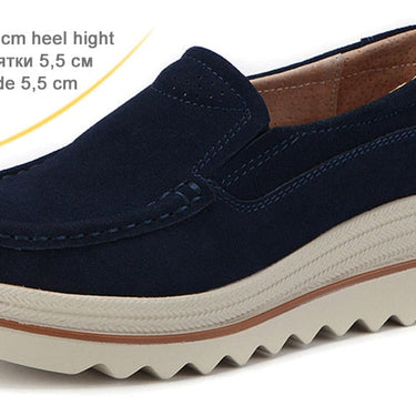 Hollow Black Spring Autumn Moccasins Woman Flats Genuine Leather Slip-ons Casual Lady Round Toe Cow Suede  -  GeraldBlack.com
