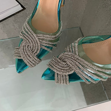 Hollow Out Rhinestone Banquet Shoes Pointed High-heeled Pumps Fashion High Heels Sexy Women  -  GeraldBlack.com