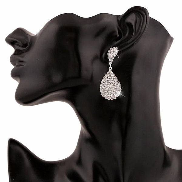Hot Classic Rhinestone Crystal Choker Necklace Earrings Bracelet Set  -  GeraldBlack.com