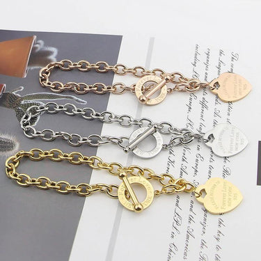 Hot Gold Chain Women's Charm Cubic Zirconia Bracelets and Heart Bangles  -  GeraldBlack.com
