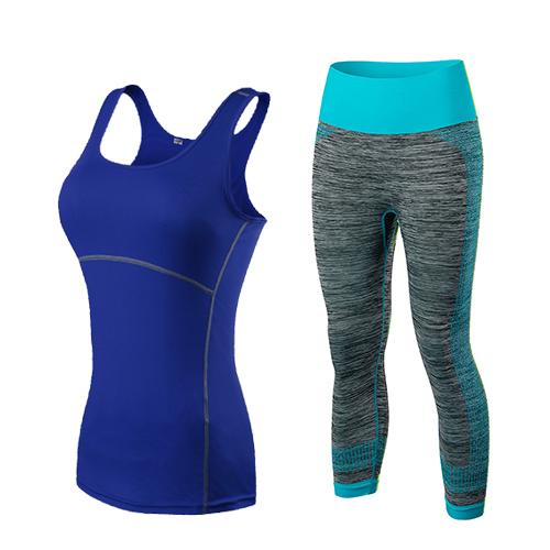 Hot Ladies 2 Pcs Cropped Top 3' Per '4 Leggings Set for Sports Yoga & Gym - SolaceConnect.com