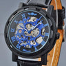 Hot Sale Skeleton Hollow Mechanical Hand Wind Business Leather Wristwatch - SolaceConnect.com