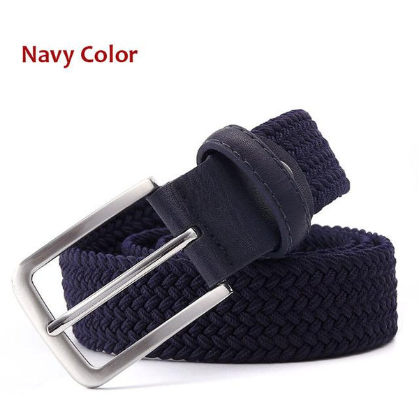 Hot Sales Men's Woven Elastic Black Belt Strap 1-3' and '8" or 35mm Wide - SolaceConnect.com