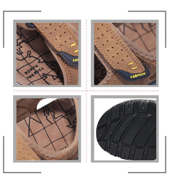 Hot Summer Fashion Leisure Beach Men's High Quality Leather Sandals - SolaceConnect.com