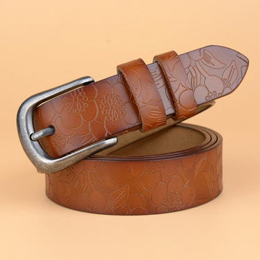 Hot Vintage Women's Genuine Leather Cow Skin Strap Pin Buckle Belts - SolaceConnect.com