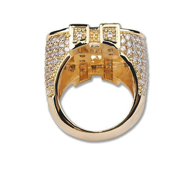 Iced Out 3D Dollar Sign Micro Zircon Rock Ring for Men Hip Hop Jewelry - SolaceConnect.com