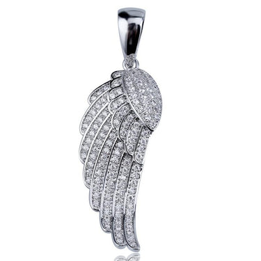 Iced Out Angel Wings Pendant Chain Men's Zircon Hip Hop Gold Necklace - SolaceConnect.com
