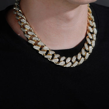 Iced Out Cubic Zirconia Hip Hop Jewelry Men's Heavy Cuban Link Necklace  -  GeraldBlack.com