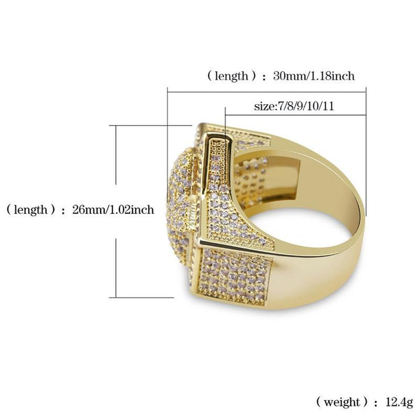 Iced Out Five Pointed Star Micro Zircon Hip Hop Rings for Men Women - SolaceConnect.com