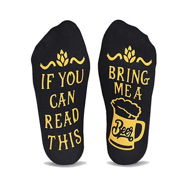 If You Can Read This Bring Me A Beer Humour Word Pattern Novelty Socks  -  GeraldBlack.com