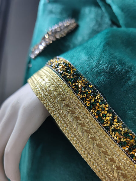 Velvet Kaftan India Pakistan Long Abaya Dress For Lady Muslim Islam Clothing jalabiya Middle Eastern - SolaceConnect.com