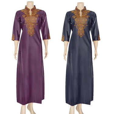 Abaya African Robe Batik Fabric Ramadan Clothes Embroidery Kaftan Jibab Islamic Muslim Dress Galabia - SolaceConnect.com
