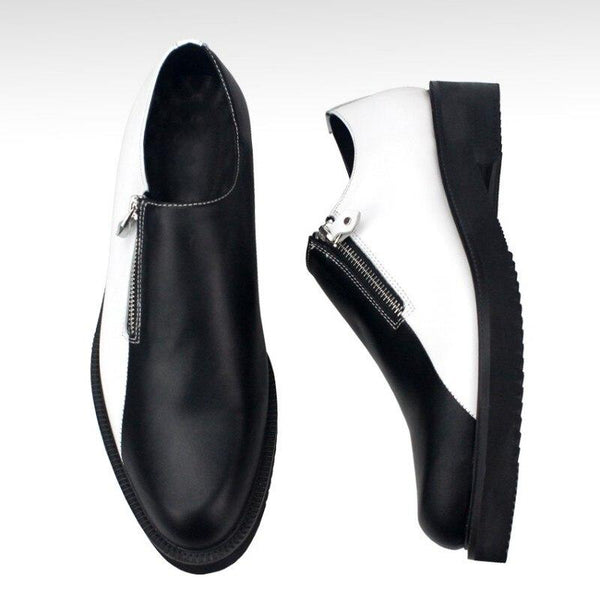 Italian Fashion Men's Mixed Color Pointed Toe Genuine Leather Formal Shoes - SolaceConnect.com