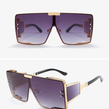 Italian Luxury Style Big Square Shield Shadow Sunglasses for Women - SolaceConnect.com