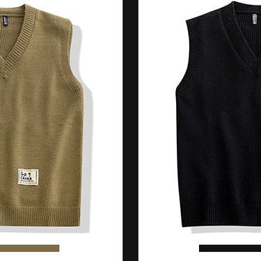 Japanese style men's hip hop loose v-neck sweater oversized knitted sweaters vests hipster jersey jumper 303  -  GeraldBlack.com