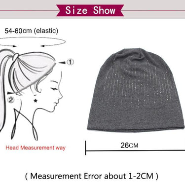 Knitted Beanie Bonnet Rhinestone Autumn Winter Hats for Women - SolaceConnect.com