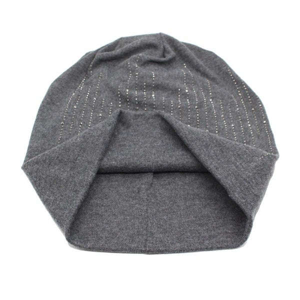 Knitted Beanie Bonnet Rhinestone Autumn Winter Hats for Women - SolaceConnect.com
