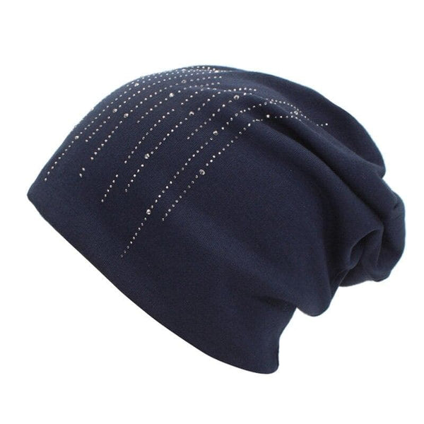 Knitted Beanie Bonnet Rhinestone Autumn Winter Hats for Women  -  GeraldBlack.com