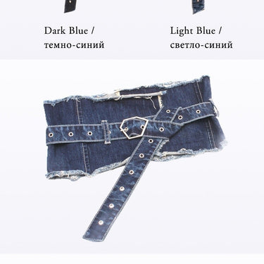 Korea Style Denim Wide Corset Jeans Women Belts Cummerbund for Party Dresses Fashion Clothing  -  GeraldBlack.com