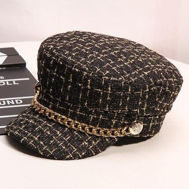 Korean and British Military Plaid Tweed All-Match Flat Cap for Women - SolaceConnect.com
