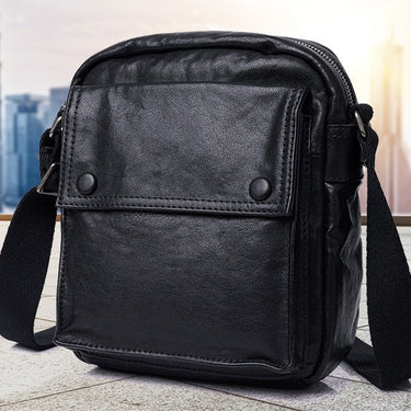 Korean Fashion Outdoor Sports Full Grain Leather Men Shoulder Messenger Casual Bags  -  GeraldBlack.com