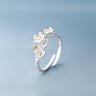 Korean Fashion Peach Blossom Flower Anel Ring Jewelry Set for Women  -  GeraldBlack.com