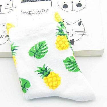 Korean Funny Lemon Avocado Pineapple Cherry Animal Flamingo Socks - SolaceConnect.com