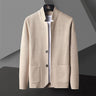 Korean Men's Solid Stand Collar Button-up Knitted Loose Cardigan XL Sweater on Clearance  -  GeraldBlack.com