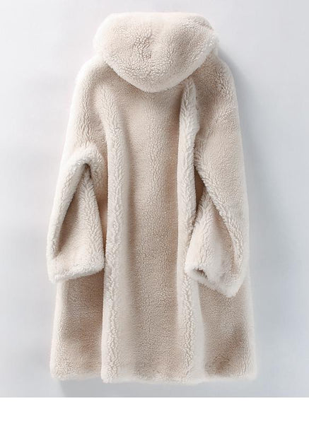 Sheep Shearing Coat Female Winter Hooded Fur Trench Coats Women Wool Jackets Korean Style Casaco - SolaceConnect.com