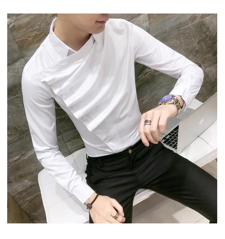 men long sleeve korean slim design dress shirt Dress Fashion Quality Long Sleeve Shirt Men Korean Slim Desig bipolarlife