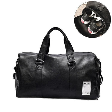 Korean Style Unisex Waterproof Leather Shoulder Wear Travel Duffle Bags  -  GeraldBlack.com