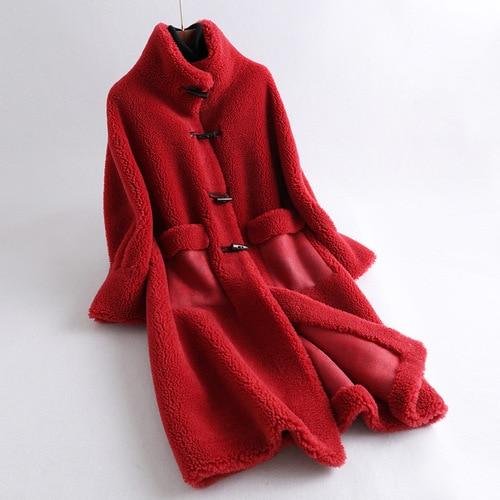 Winter Fur Coat Female Long Sheep Shearling Jackets Women Wool Casual Coats Korean Style Jaqueta - SolaceConnect.com