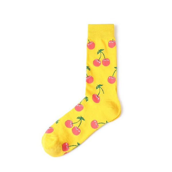 Korean Women's Avocado Banana & Fruit Cartoon Embroidery Knee Socks - SolaceConnect.com