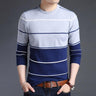 Korean Woolen Striped Slim Fit Knitted Pullover and Sweater for Men - SolaceConnect.com