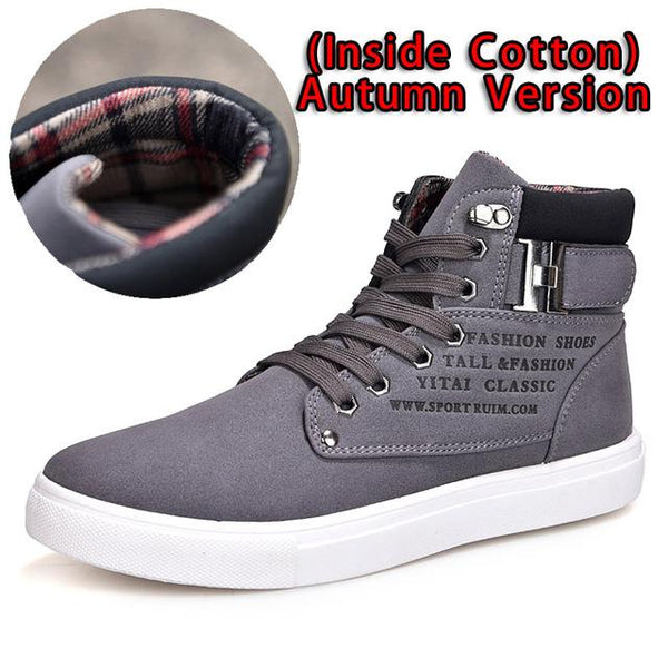Lace-Up Casual Ankle Men's Vintage Wedge Boots for Winter and Autumn - SolaceConnect.com