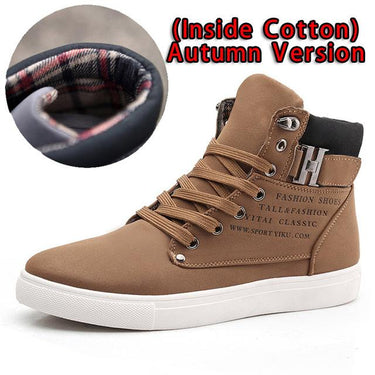 Lace-Up Casual Ankle Men's Vintage Wedge Boots for Winter and Autumn - SolaceConnect.com