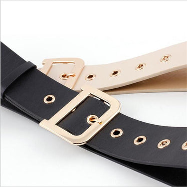 Ladies 4.8 cm Wide Solid Black Red Tan Ring Girdles Waistband Belts - SolaceConnect.com