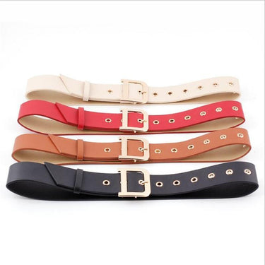 Ladies 4.8 cm Wide Solid Black Red Tan Ring Girdles Waistband Belts  -  GeraldBlack.com