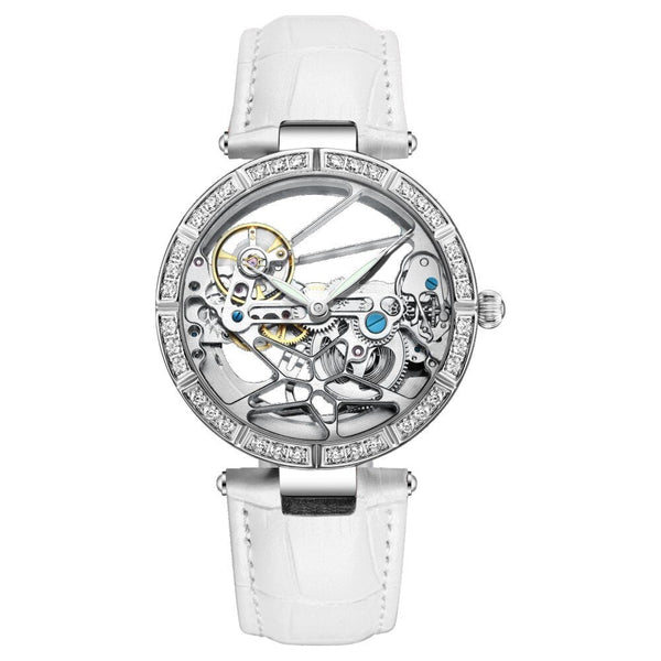 Ladies Fashion Automatic Mechanical Watch hollowed design flywheel skeleton Wristwatch elegant watch for women  -  GeraldBlack.com