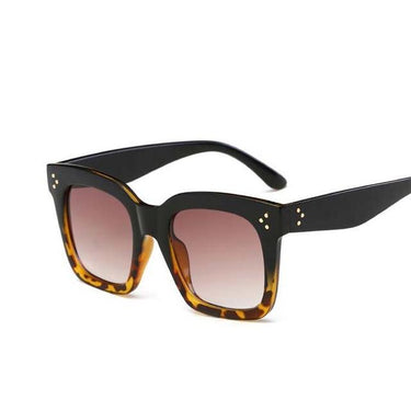 Ladies Fashion Flat Top Oversize Shield Shaped Vintage Sunglasses - SolaceConnect.com