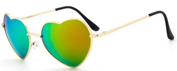 Ladies Heart Shaped Clear Ocean Lens Rimless Metal Designer Sunglasses - SolaceConnect.com